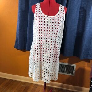 La Relaxed Pia Lace Tank Dress Ivory 100% cotton